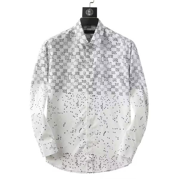 Camisa de vestir para hombre de diseñador Camiseta de seda delgada informal Camiseta de manga larga Ropa de negocios informal Hombres a cuadros Camisa estampada asiática Tamaño asiático M-3xl # 88888888