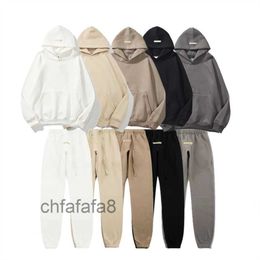 Sweats à capuche de mode pour hommes Sweatshirts Ess à capuche Dieu Peur Double ligne Brouillard High Street Lâche Polaire Demi-Zip Sweat à capuche MVJ0