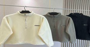 Designer Mens Fashion Sweatshirts Sweats Sweats Hooded Mens Double Line Street Loose Fleece Half Zip Hoodie4260220