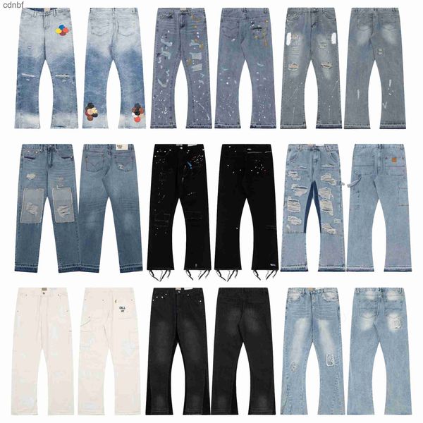 Designer Mens Galeries Haute Qualité Jeans Distressed Dept Ripped Biker Moto Denim pour Hommes Femmes Mode Luxe Jean Femmes Patchwork Taille M-xxl