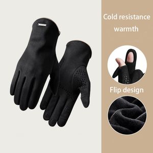 designer mens gloves Winter gloves Fashion brand gloves windproof wrist touch screen flip opening glove Warm cold gloves resistant drive five finger gloves