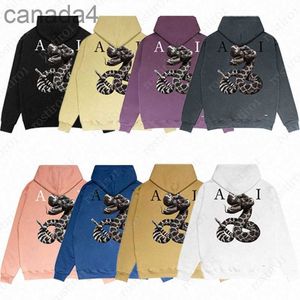 Designer Mens Graphic Sweats à capuche Femmes Sweat-shirts à capuche à long terme Marque de mode Serpent géant imprimé Amari Sweat à capuche Casual Pull en coton Lâche Vars UMQ0