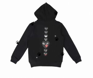 Designer Mens Hoodies Com des Garcons Play Sweatshirt Cdg Black MultiHeart Zip Up Hoodie XL Brand B8NT#