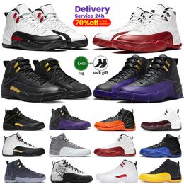 12 12s Cherry Basketball Chaussures Red Taxi Douze XII Black blanc champ violet brillant orange sombre concord gibier royauté Royale femme Femme Jumpman Trainers Sports Sneakers