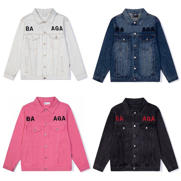 Diseñador Chaquetas para hombre Classic Cola Ba Denim Jacket Mujer Tendencia Pecho Bordado Letras Vestido superior 9CJS