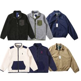 Diseñador chaquetas para hombres Polos Lambskin para hombres y mujeres con cremallera con cremallera con el logotipo bordado de pony capas de estilo suelto