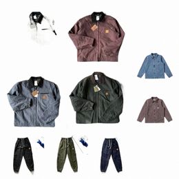 Vestes pour hommes de créateurs Veste en toile lavée vintage Carhart Pull-over Manteau Col à revers Vêtements en laine Carharttlys Outwear Manteaux rembourrés Pantalons longs Hip Hop s0hm #