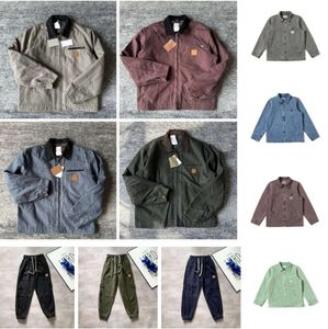 Designer Herenjassen vintage gewassen canvas jas carhart Pullover jas Revers Hals wollen kleding carharttlys uitloper gewatteerde jassen Hip Hop lange broek broek YT5