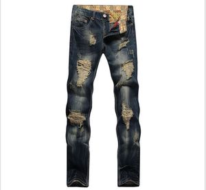 Designer Mens Jeans Big Hole The Beggar Old Style Straight Slim Fit European Wiind All Season Jeans