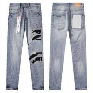 Designer Mens Jeans European and American High Street Trendy Marque de haute qualité Leggings surdimensionnés Blue Slim Fit Blue Slim Fit