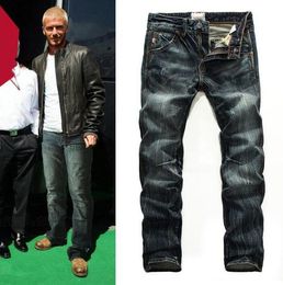 Designer Mens jeans mode luxe denim broek voor jonge mager gescheurde vernietigde stretch slanke fit Jean Beam voet broek