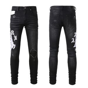 Designer Mens Jeans Hip-Hop Fashion zipper gat wassen jean broek retro gescheurde vouw ing heren motor fiets rijden koele slanke pant743