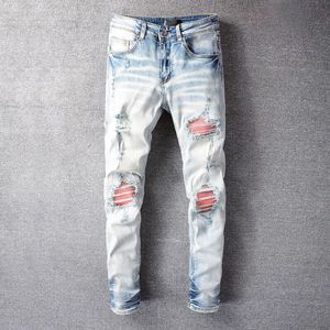 Designer Mens Jeans Jeans Skinny Skinny Straitement tendance longue Ripped High Street Rock REVIVAL HIP HOP HOMBRE VRAI RELIGIEUSE Men Pantalon Brand Diwq