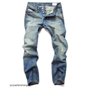 Jeans de créateur pour hommes, pantalon en coton ample et décontracté, bleu clair, coupe ajustée