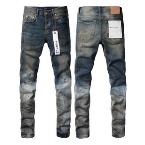 Designer Mens Jeans Marque de luxe Purple Man Purple Brand Jeans American High Street Heavy Industries Huile et peinture utilisées 9009