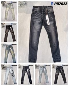 Designer Hommes Jeans Violet Jeans Denim Pantalon En Détresse Ripped Biker Jean Slim Fit Moto hommes vêtements Taille 30-40
