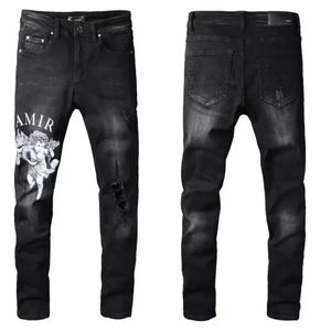 Designer heren jeans paarse jeans mode rechte broek paars gloednieuwe echte stretch heren Robin Rock Revival Crystal Rivet denim designer broek 313