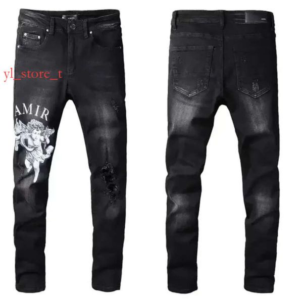 Designer Mens Jeans Purple Jeanshigh Quality Fashion Fashion Pantalon droit Purple Brand Mens Robin Rock Revival Crystal Rivet Denim Pantalon Designer Pantal