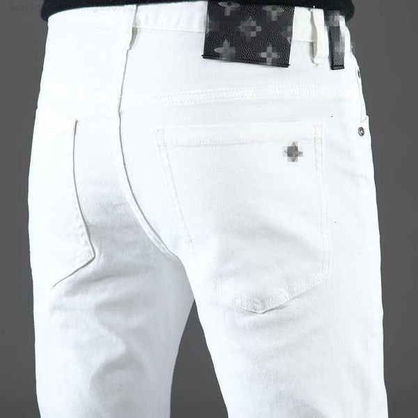 Designer mens jeans petits pieds slim fit coton nouveau jean d'été hommes marque Jeans Pantalon noir et blanc