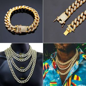 Designer mens jóias 14k ouro miami cubana link curb chain 14mm para homens mulheres colar real durável anti-manchas chapeado274u
