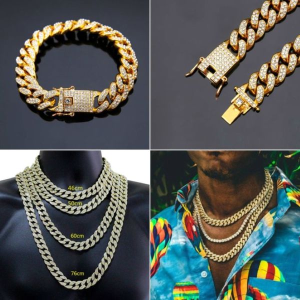 Bijoux pour hommes de créateurs 14K Gold Miami Cuban Link Curb Chain 14MM pour hommes femmes collier réel durable anti-ternissement plaqué270R