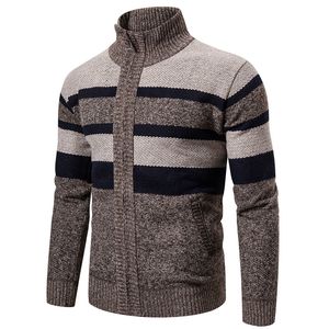 Designer Mens Gebreide truien Stand Kraag Winter Wol Jumper Rits Cardigan Sweatshirt Gestreepte Mannen Sport Sweater Jas Jas Trui