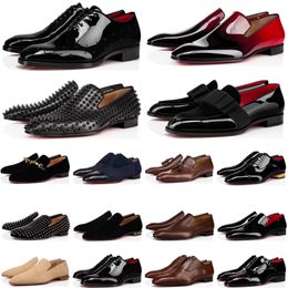 Designer heren loafers jurk schoenen sneakers triple zwart oreo suède lakleer klinknagels slip op loafer mannen bruiloft schoen voor zakelijke partij schoen sneaker