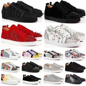 Designer Mens Low Robe Casual Shoes Sneakers Fashion Blanc Blanc Camo Camo Green Glitter Gr Loubotinlies Christain Christianlies Christan Chrétiens Rouge Bottomlies