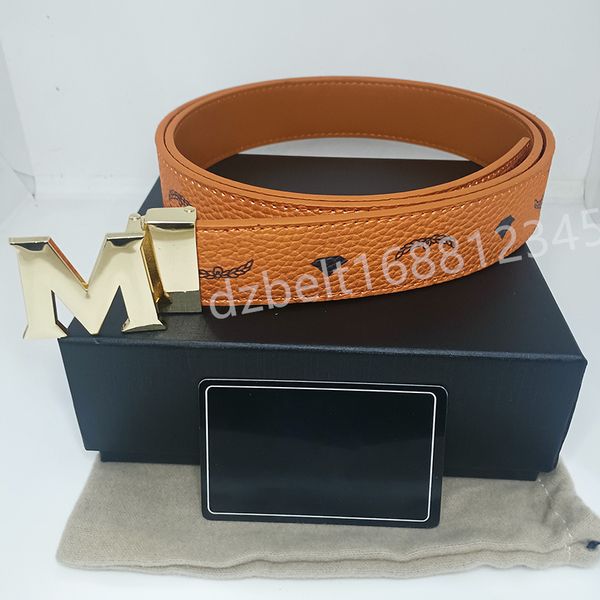 Designer Mens MCM Belt Women Belt Claits Classical pour femmes Ashion Business Casual Belt Wholesale Mens McM Waistband Metal Buckle Leathe 5951