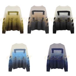 Diseñador para hombre Suéteres de mohair para mujer Otoño Invierno Suéter Moda para jóvenes Ropa de abrigo con fondo Color degradado Jersey Camisa de punto Tamaño S-XL