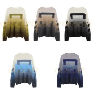 Designer Mens Mohair Sweaters dames herfst winter trui mode jeugd bodem met warm kledinggradiënt kleur pullover gebreide shirt maat 2721