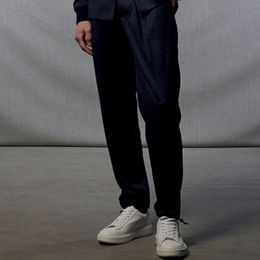 Pantalon de créateur pour hommes, automne Kiton gris bleu, pantalon en laine décontracté, pantalon moyen