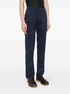 Designer heren broek katoenen blend kiton mid-rise slank cut chinos broeken voor man casual lange broek marineblauw