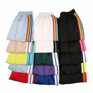 Designer Mens Pantalons Sport Vermies Palm Pant Print Style Fashion STYLE Long Rainbow Jogger Rainbow Stripes TrawString E7TL #