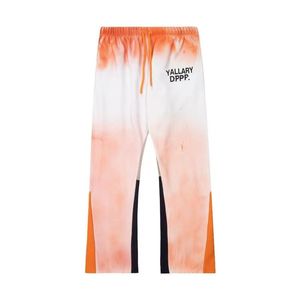 designer hommes pantalons femmes pantalons mode graffiti lettre impression pur coton longue taille élastique polyvalent hommes pantalons décontractés cravate teints peint printemps femmes pantalon