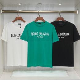Diseñador para hombre talla grande camiseta de lujo camiseta de verano camisas casual algodón clásico letra impresa verde paris geometría tee tops para mujeres