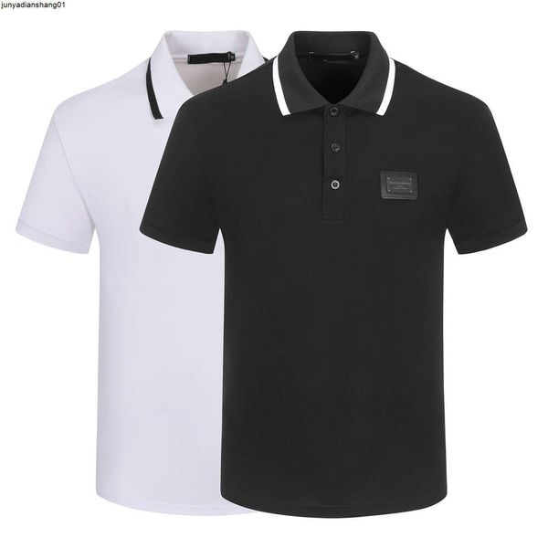 Diseñador Polo para hombre Blanco y negro Luz de lujo Costura de manga corta 100% algodón Clásico Bordado Alfabeto Negocios Casual Solapa Moda Slim Fit3XL # 99