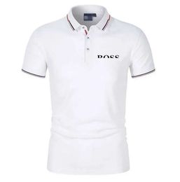 Designer Hommes Polo Chemise De Luxe HUGO Lettre Casual Boss À Manches Courtes Hommes Mode Lâche Revers Moitié Patron Vêtements T-shirt Haute Qualité4355