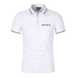 Designer Hommes Polo Chemise De Luxe HUGO Lettre Casual Manches Courtes Boss Hommes Mode Lâche Revers Moitié Boss Vêtements T-shirt Haute Qualité123455