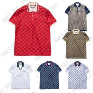 Diseñador para hombre Polo Camiseta Camiseta Vestido Camiseta Casual Cuello vuelto Rayas Patchwork Insignia Letra clásica Impresión Rojo Azul Slim Fit Geometría Tee Mujer XXXL 3XL