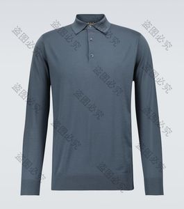 Designer herenpolo's Loro Piano Ml wollen poloshirt met lange mouwen Mode herfst- en wintertops