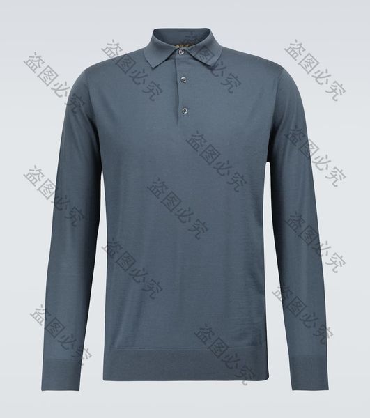 Polos pour hommes Loro Piano Ml Polo en laine à manches longues Mode Automne et Hiver Tops