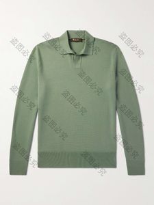 Polos pour hommes de créateurs Loro Piano à manches longues en laine de tremble Polo à la mode pour l'automne et l'hiver