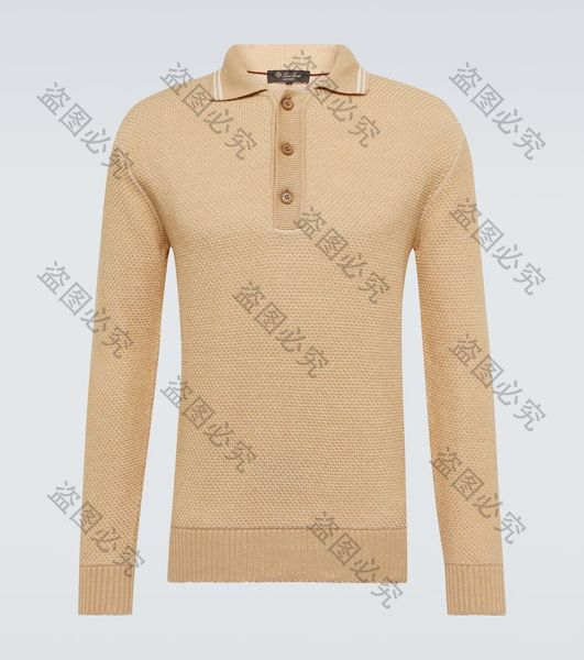 Polos de créateurs pour hommes, chemises Loro Piano Longfield en lin, coton et soie, hauts d'automne et d'hiver à la mode