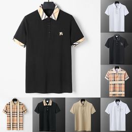 Designer Mens Polos Zomershirt Brand Kleding Kleding Katoen Korte Sleeve Business Casual Striped