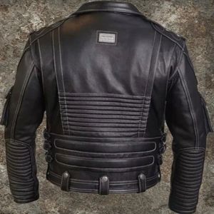 Designer Hommes PU Cuir Moto Protecteur Veste Muiti Poches Cool À La Mode pour Hommes AC889