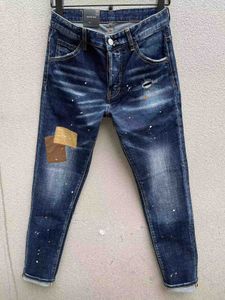 Designer Mens Purple Jeans Denim Pant Distressed Ripped Biker Jean Slim Fit Moto Hommes Vêtements Taille 44-54