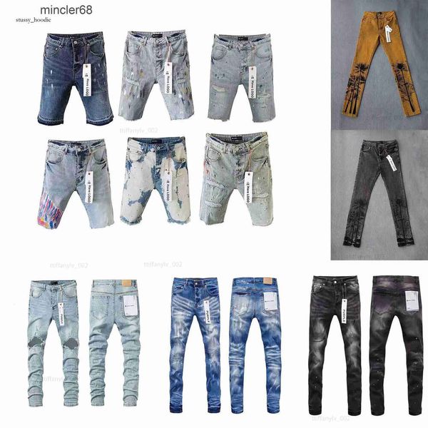 Designer Mens Purple Jeans pantalon denim jeans pour hommes shorts jean pantalons hétérose