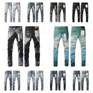 Diseñador para hombres Jeans morados para pantalones de mezclilla de mezclilla