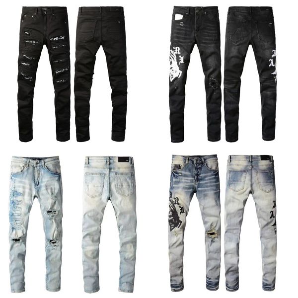 Designer Mens Purple Jeans pour hommes denim Rock Revival Hommes Pantalons Noir Skinny Jeans Jean 982